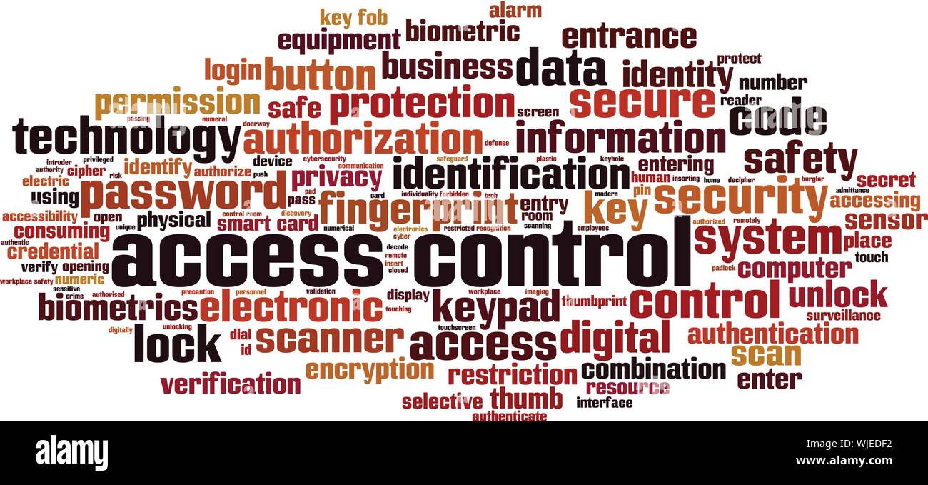 Access control word cloud concept. Collage made of words about access control. Vector illustration Stock Vector
