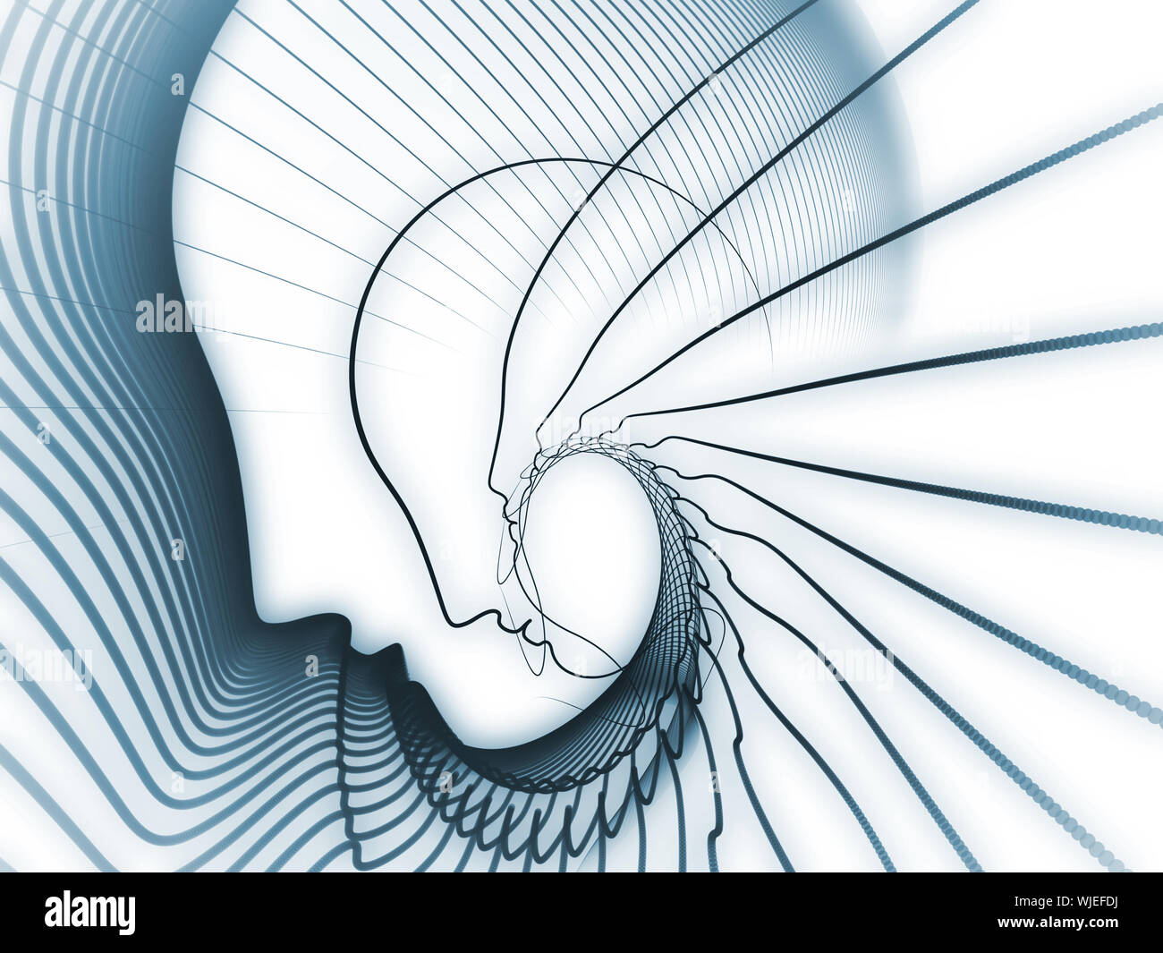 Geometry Of Soul Series Visually Pleasing Composition Of Profile Lines Of Human Head To Serve As Background In Works On Education Science Technolo Stock Photo Alamy