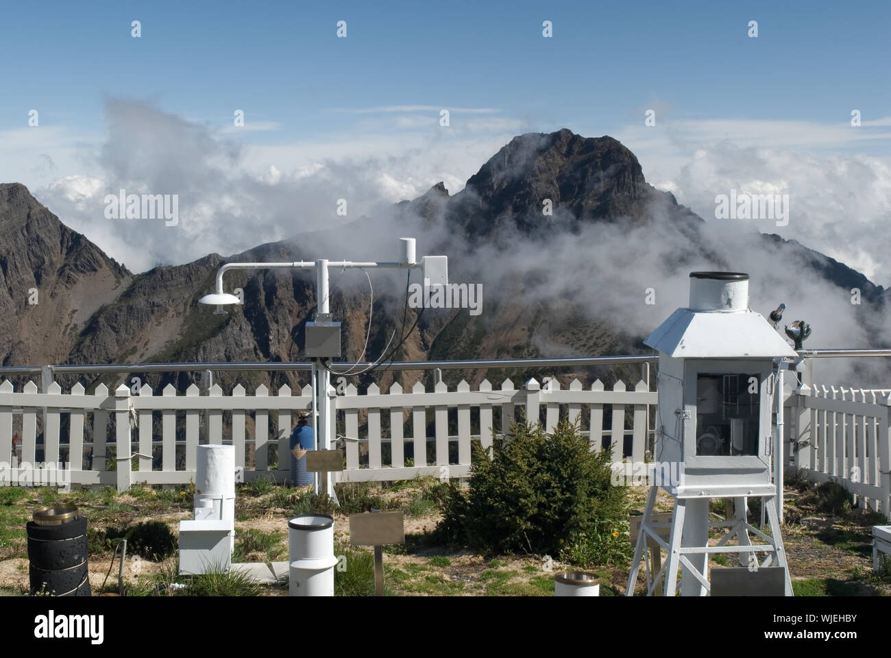 Here are meteorological instruments in the outdoor. Stock Photo