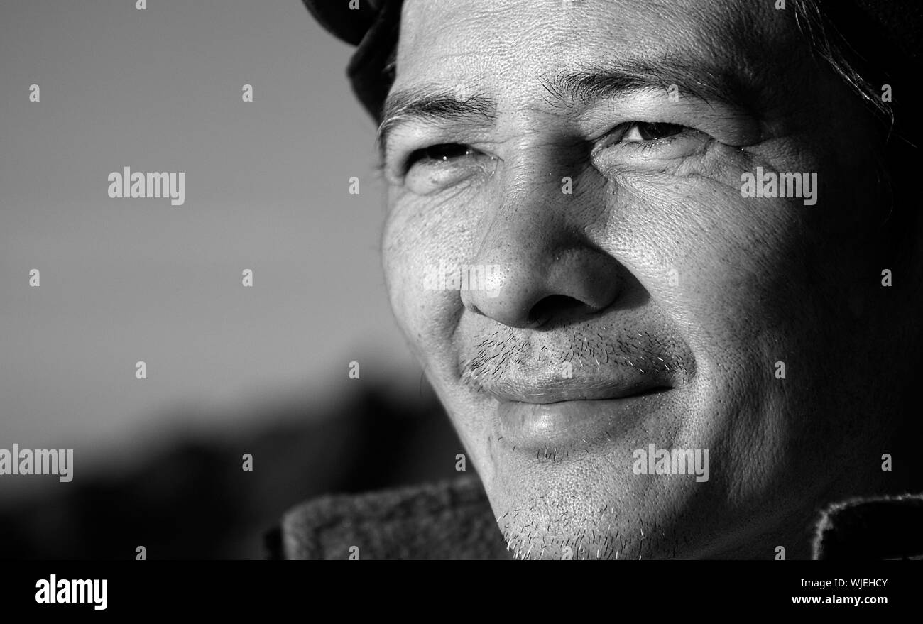 Portrait middle aged chinese man Black and White Stock Photos & Images