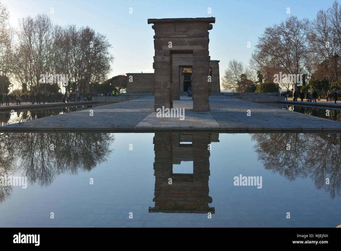 Temple of Debod-An ancient Egyptian temple in Madrid, Spain Stock Photo