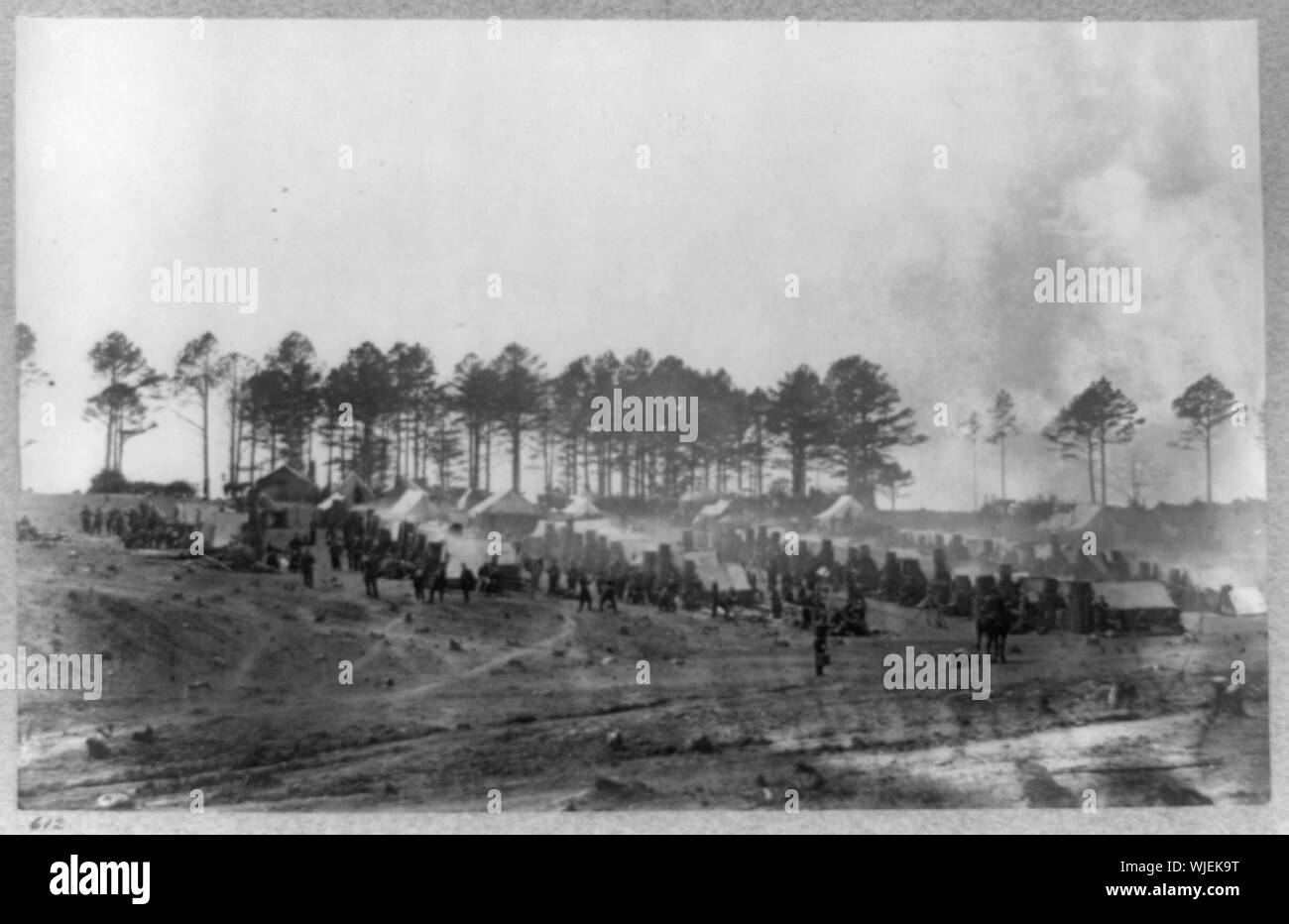 Headquarters, Army of Potomac--Brandy Station, April 1864. Camp of Provost Guard--114th Pennsylvania Infantry Stock Photo