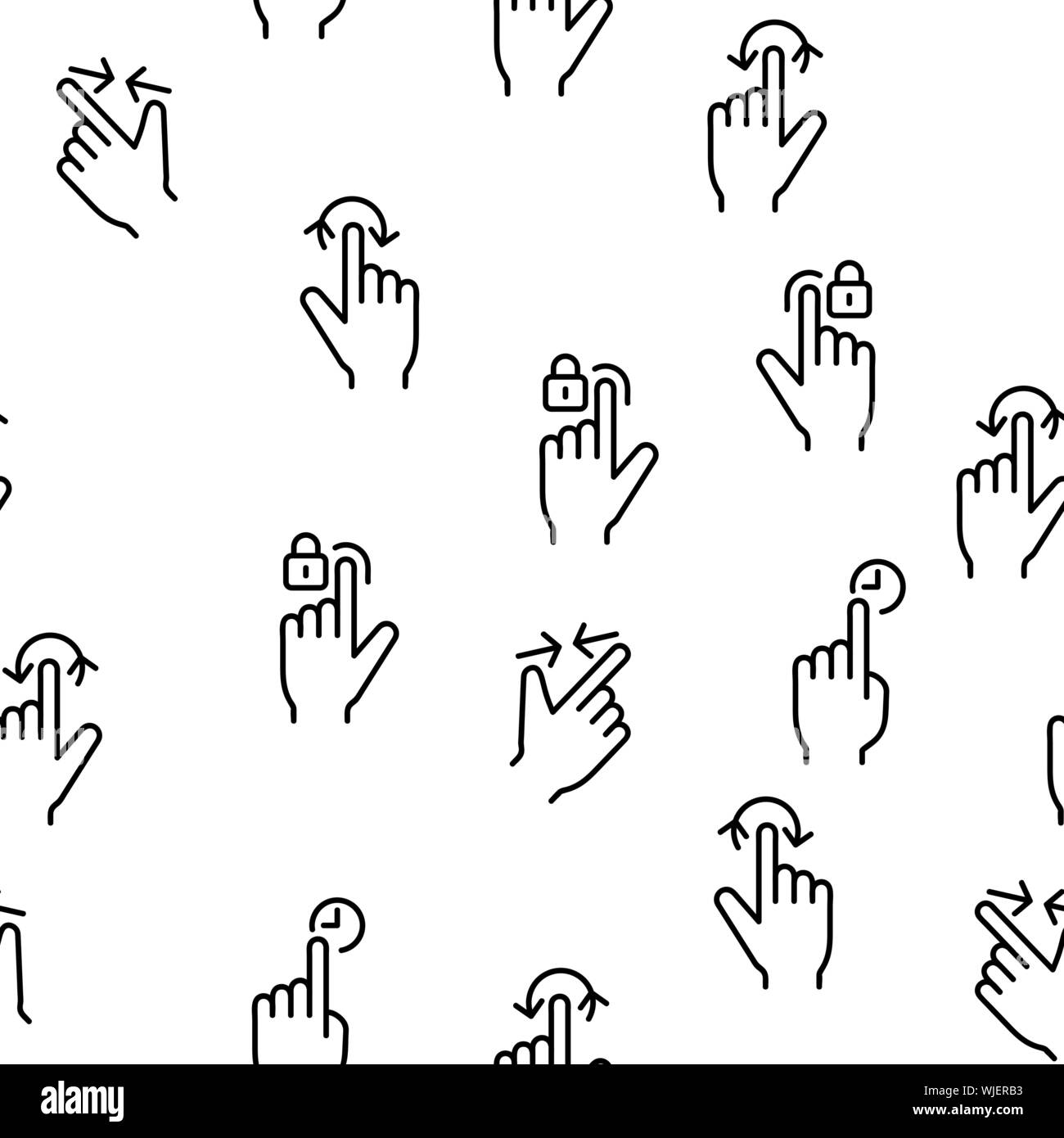 Swipe Gesture Touches Vector Seamless Pattern Stock Vector Image & Art