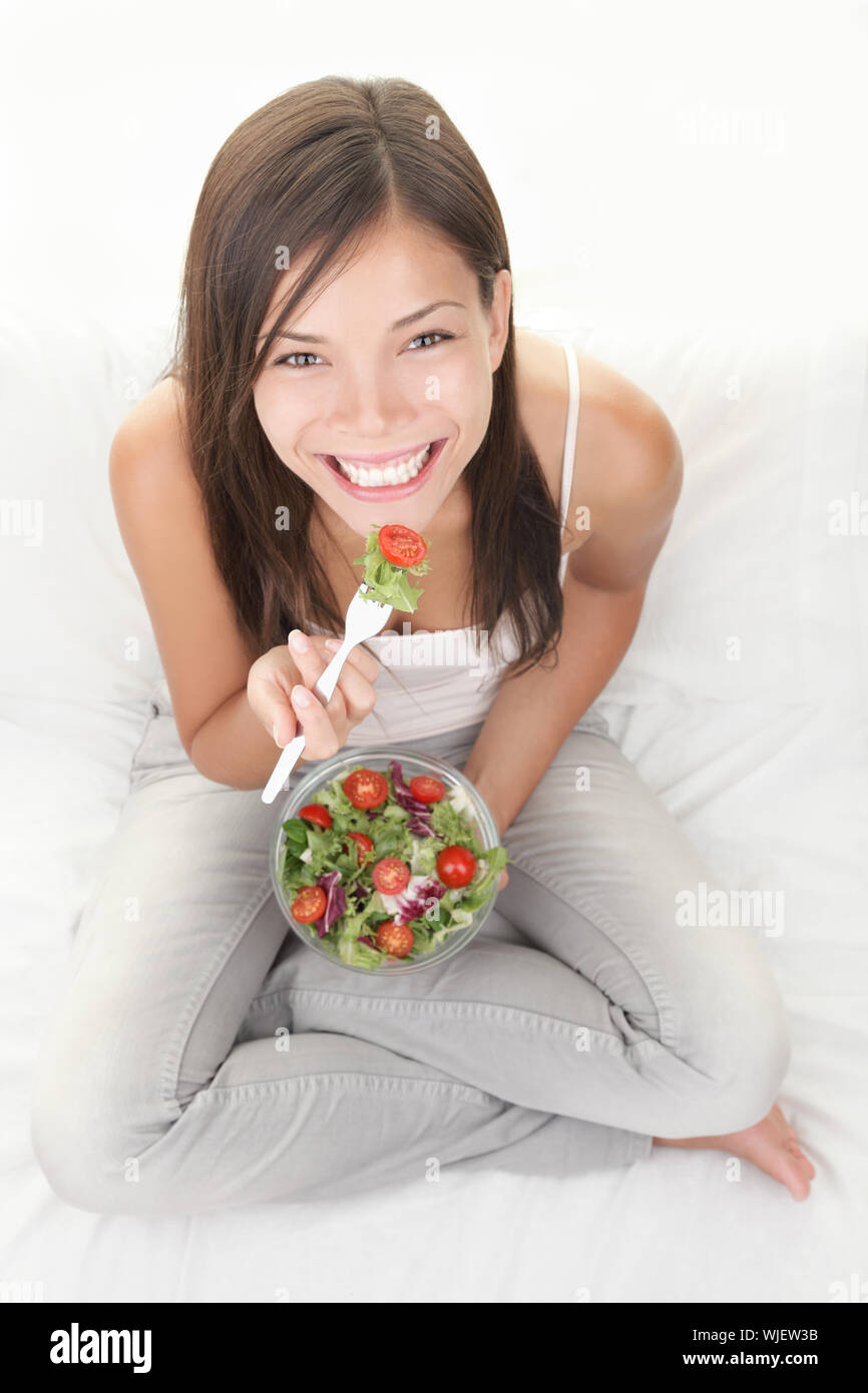 Stock Photo Woman Eating Salad