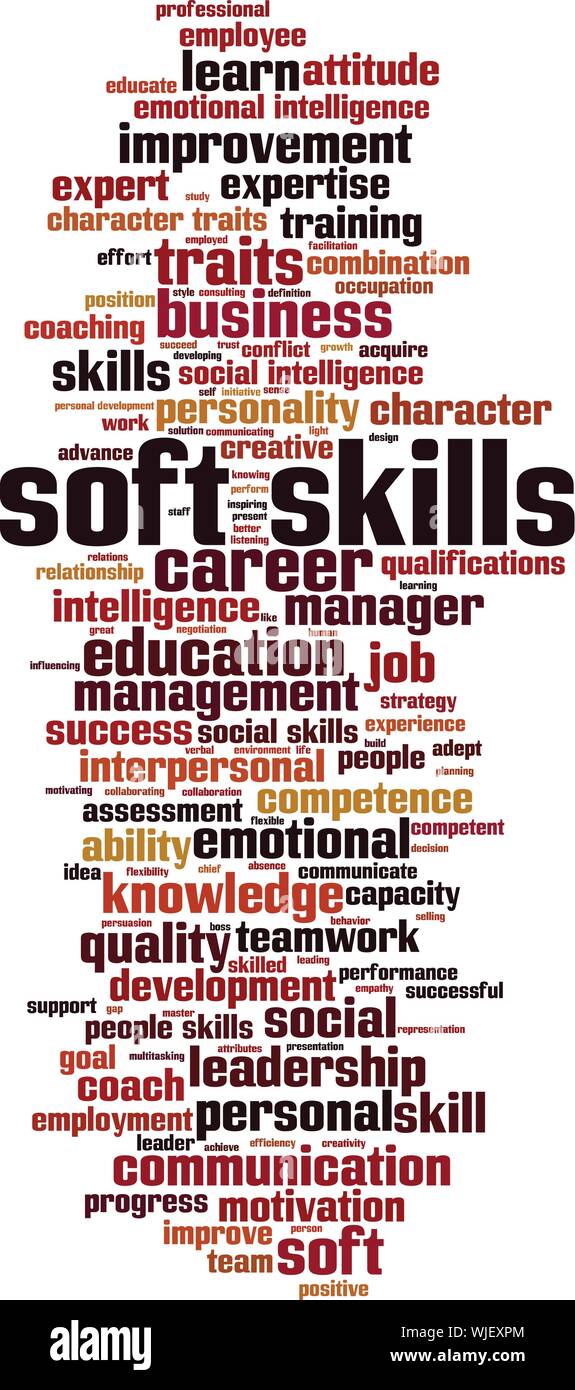 Soft skills word cloud concept. Collage made of words about soft skills. Vector illustration Stock Vector