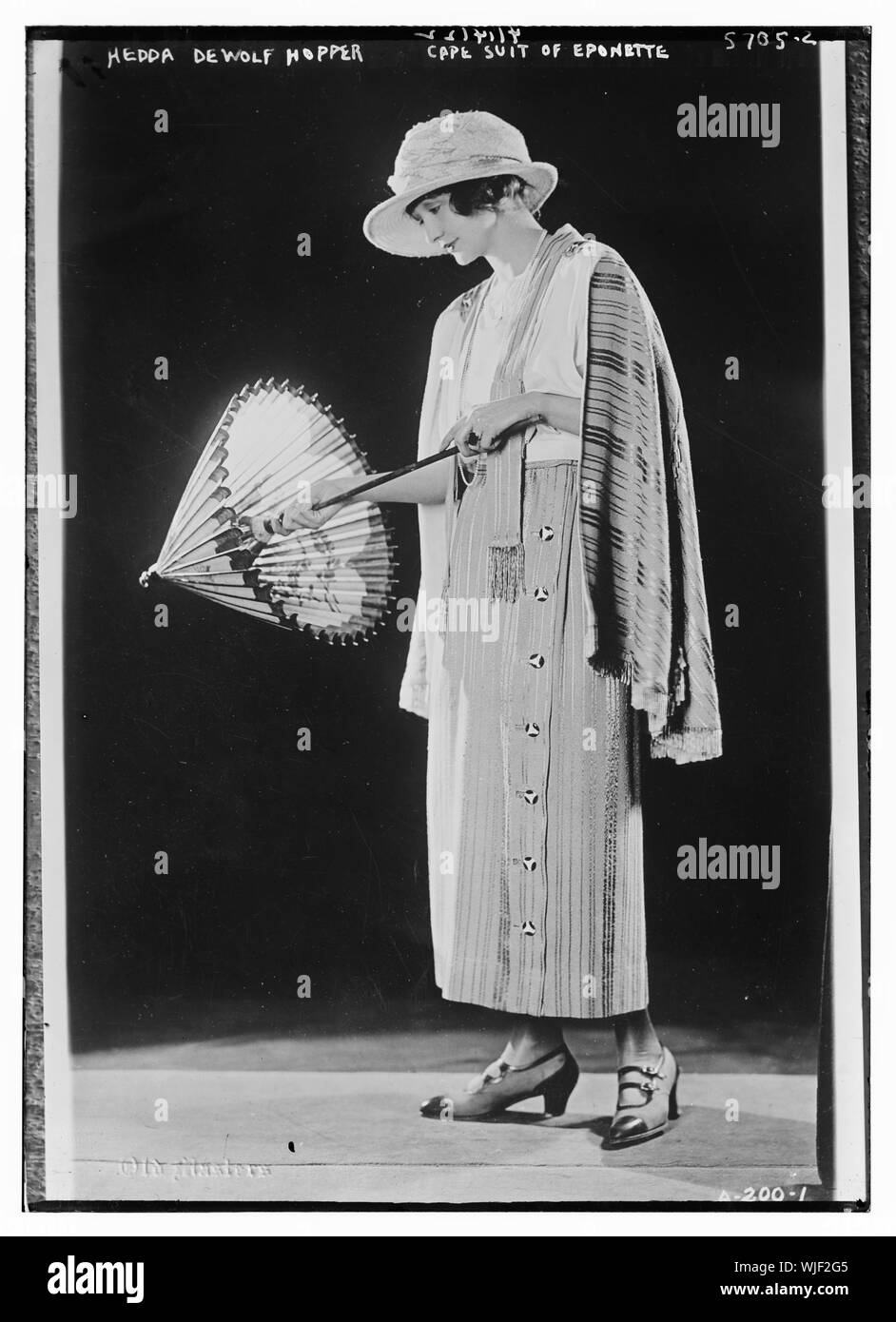 Hedda DeWolf Hopper, cape suit of eponette Stock Photo