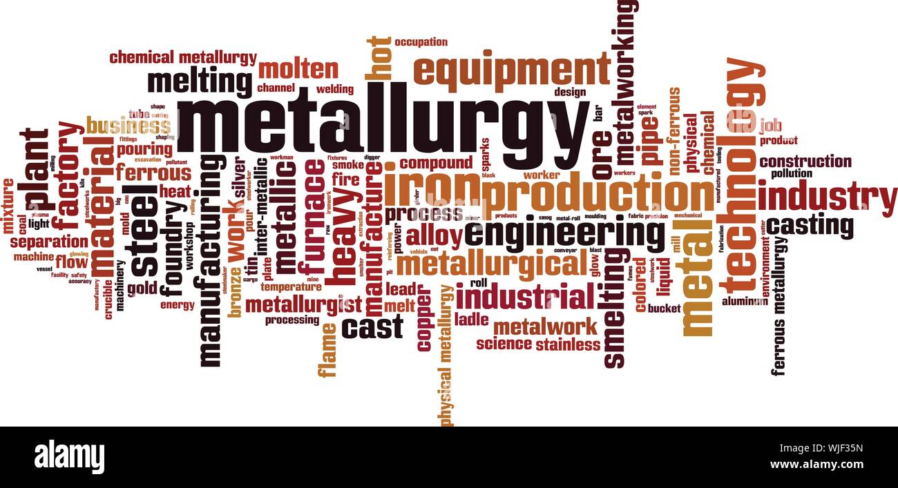 Metallurgy word cloud concept. Collage made of words about metallurgy. Vector illustration Stock Vector