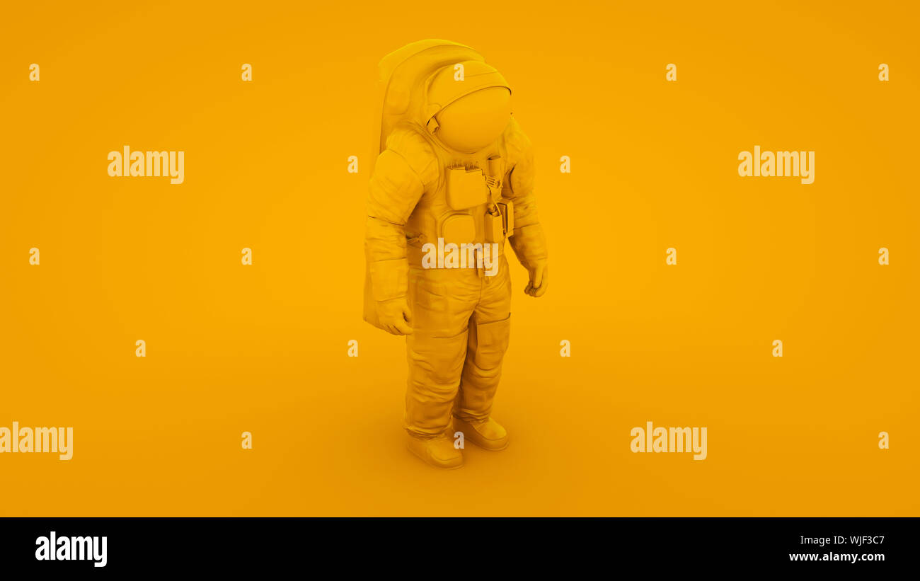 Yellow Spaceman Astronaut Cosmonaut 3d illustration Stock Photo - Alamy
