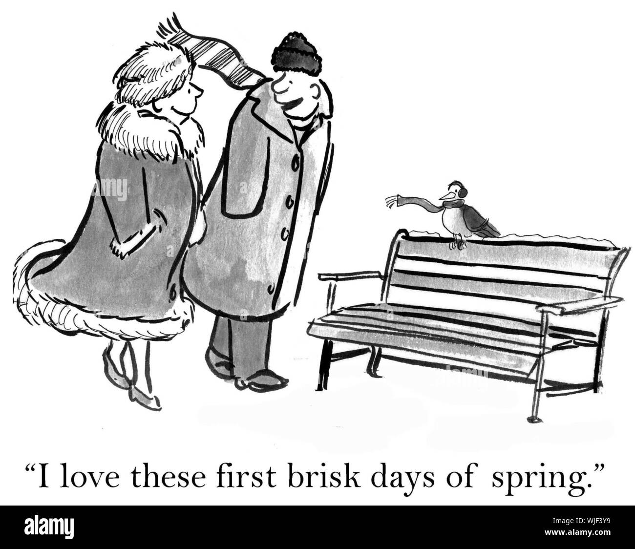 'I love these first brisk days of spring.' Stock Photo