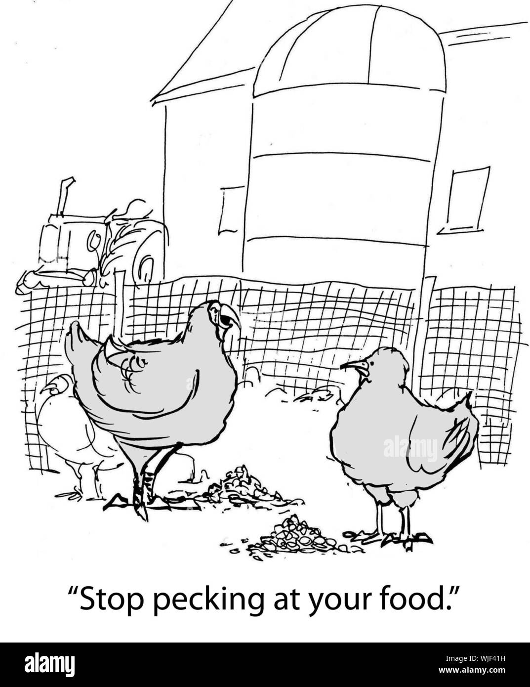 'Stop pecking at your food.' Stock Photo
