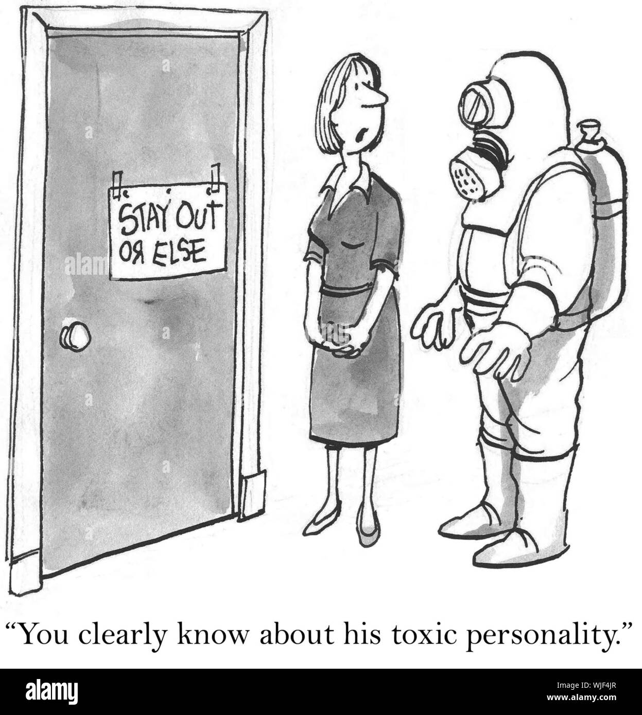 'You have clearly heard about his toxic personality.' Stock Photo