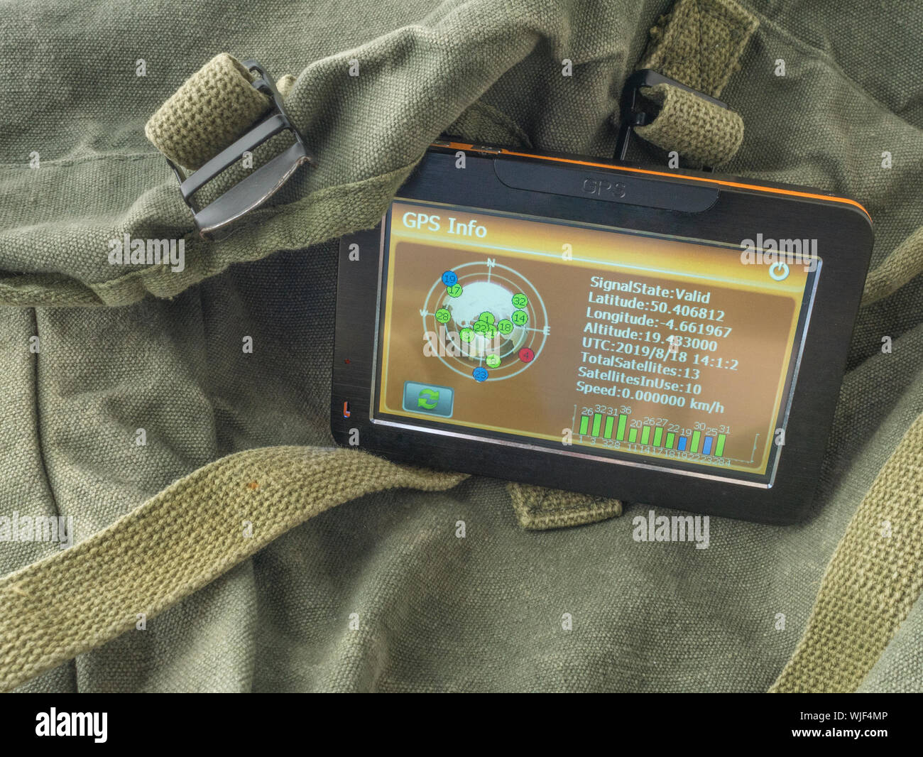 Auto vehicle dashboard GPS unit as portable handheld GPS device on