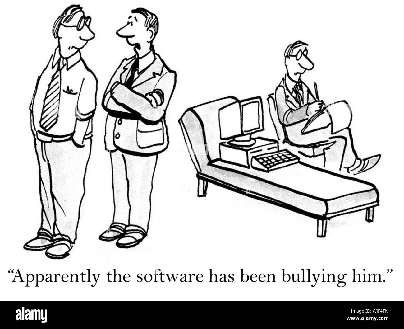'He has issues from being bullied by the software.' Stock Photo