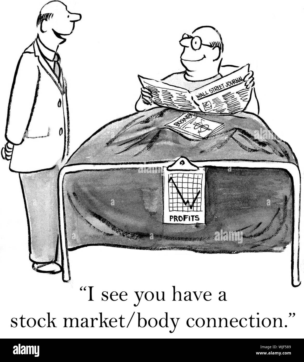 'I see you have a stock market/body connection.' Stock Photo