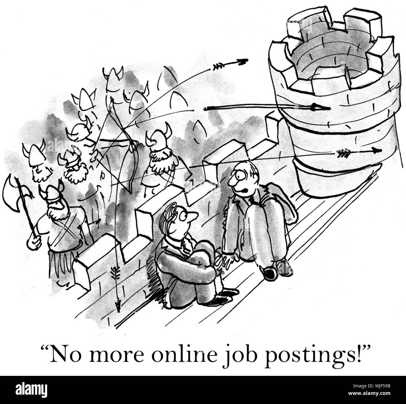 'No more online job postings!' boss under attack. Stock Photo