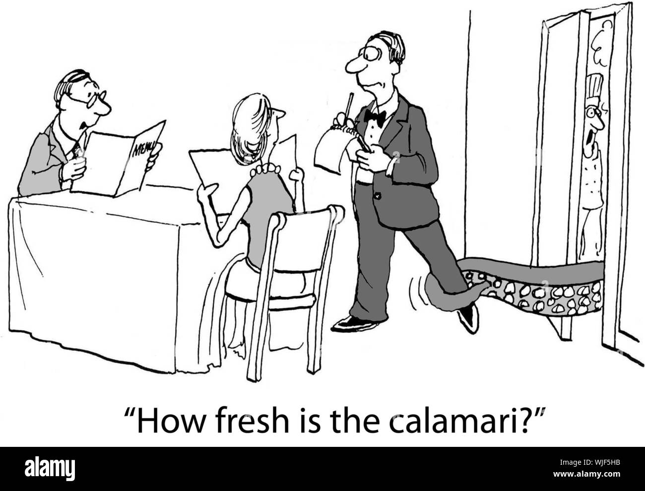 Funny waiter man woman hi-res stock photography and images - Alamy