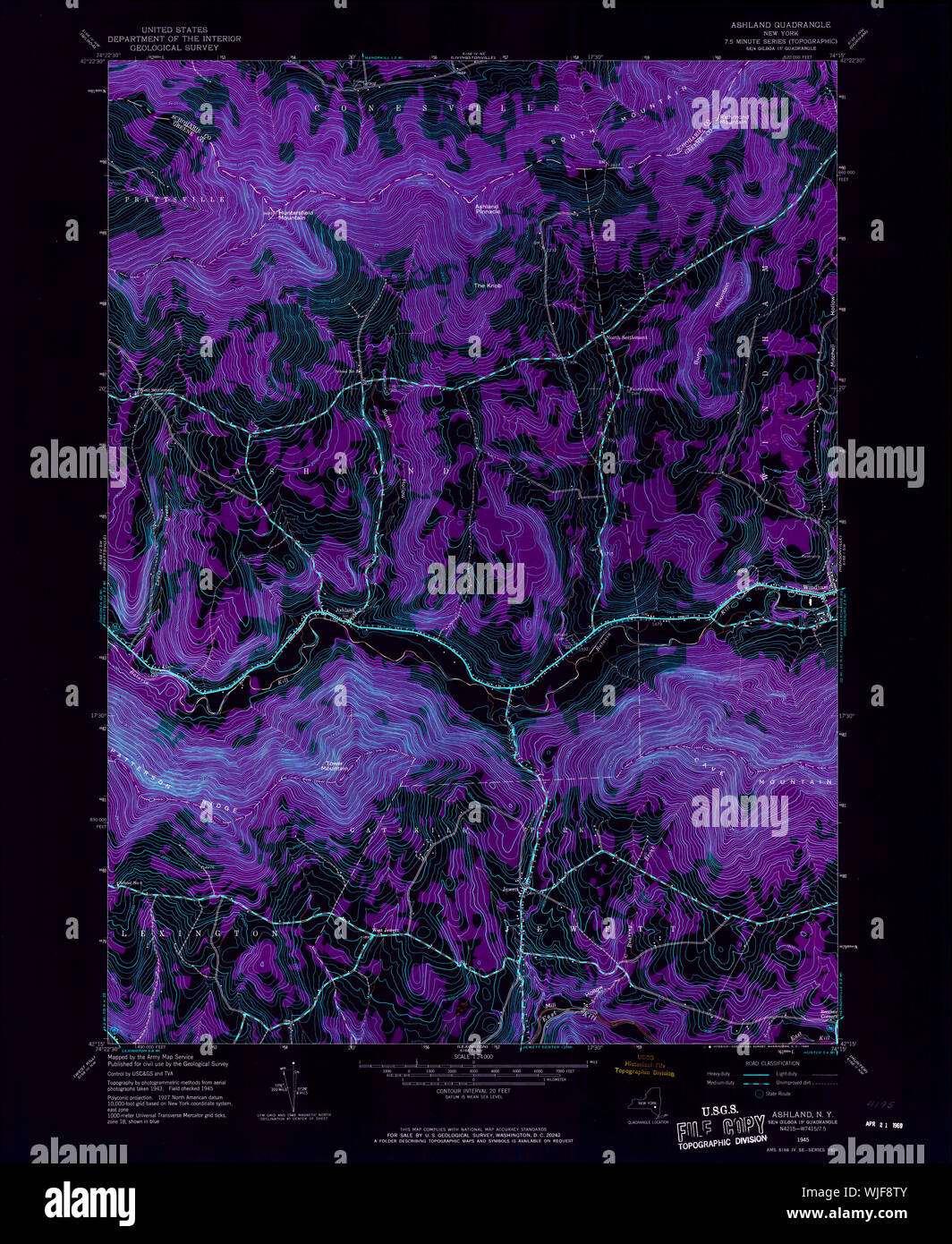 New York NY Ashland 136704 1945 24000 Inverted Restoration Stock Photo