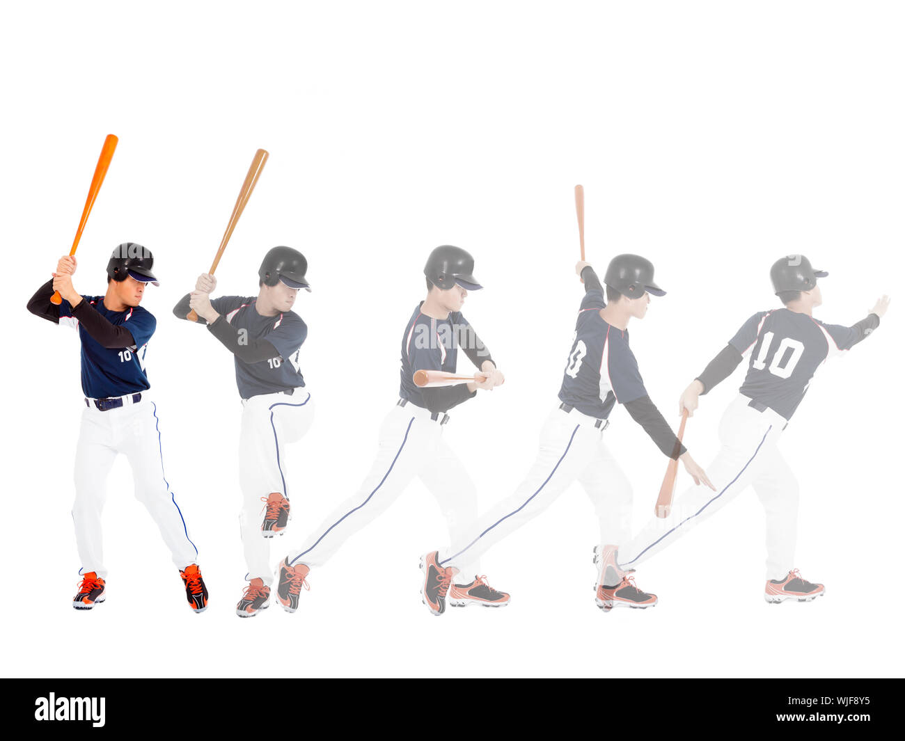 Baseball player hitting ball hires stock photography and images Alamy