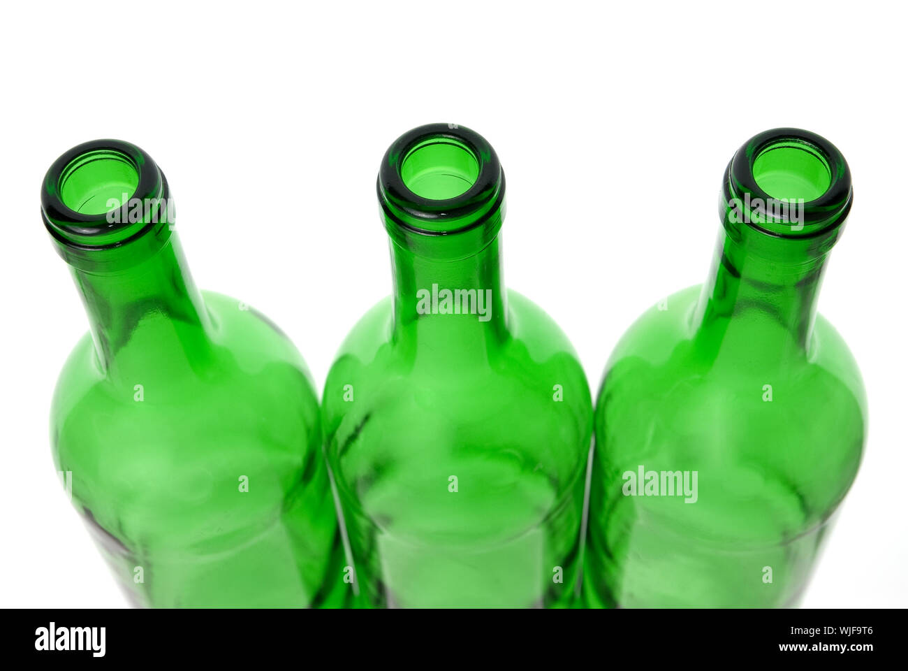 Green Bottles isolated on a white background Stock Photo - Alamy