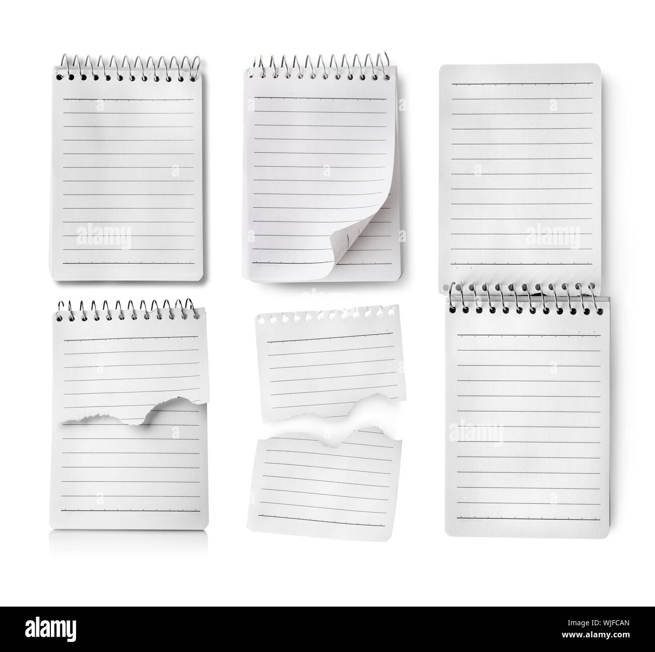 Collage of notebooks isolated on white background Stock Photo - Alamy