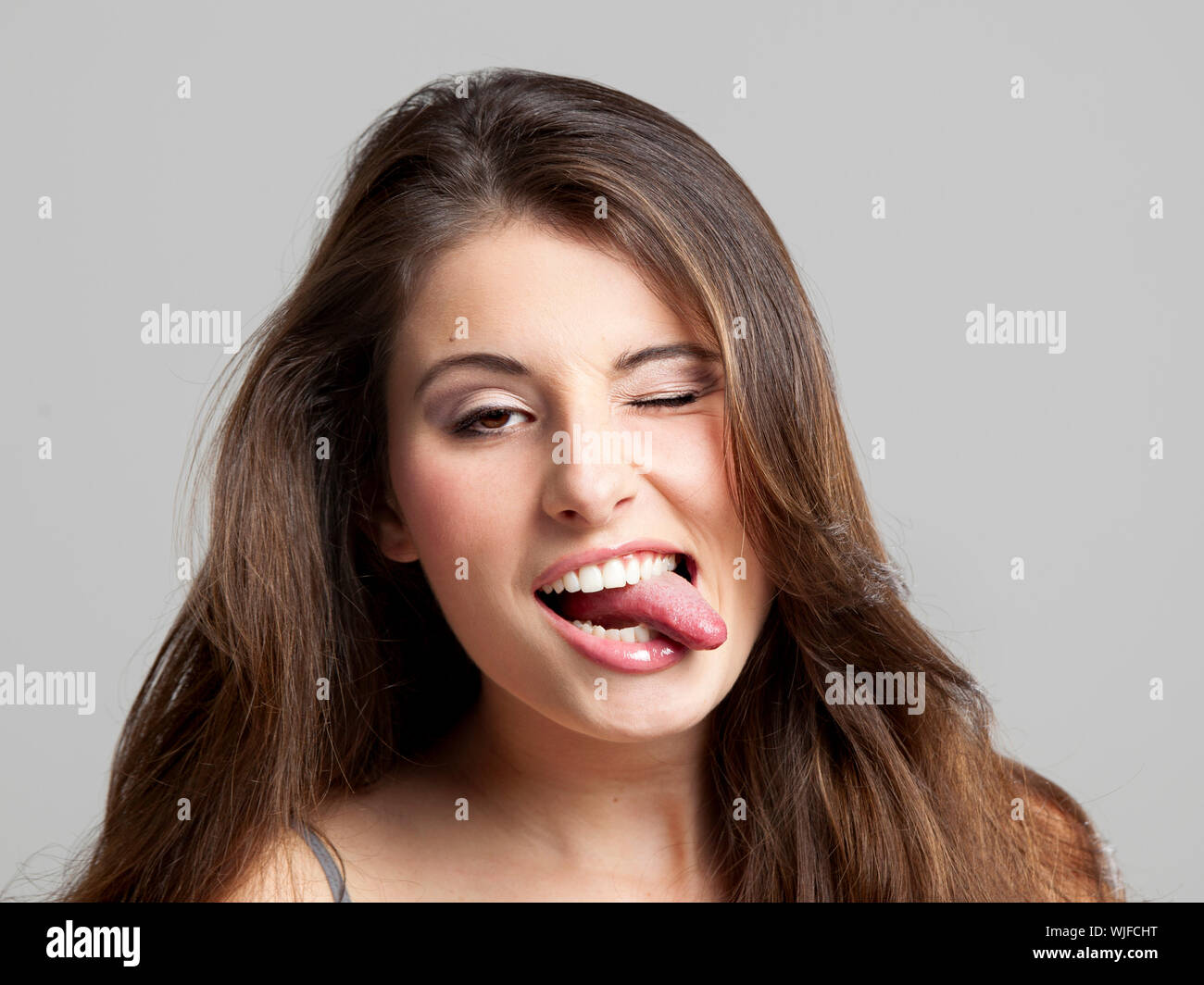 Studio portrait of a beautiful and expressive young woman Stock Photo