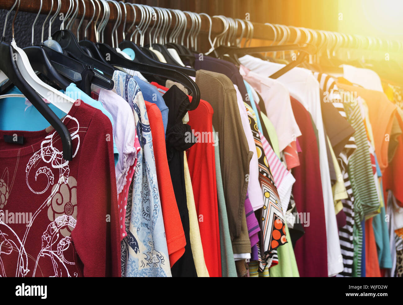 Clothes on rack hires stock photography and images Alamy
