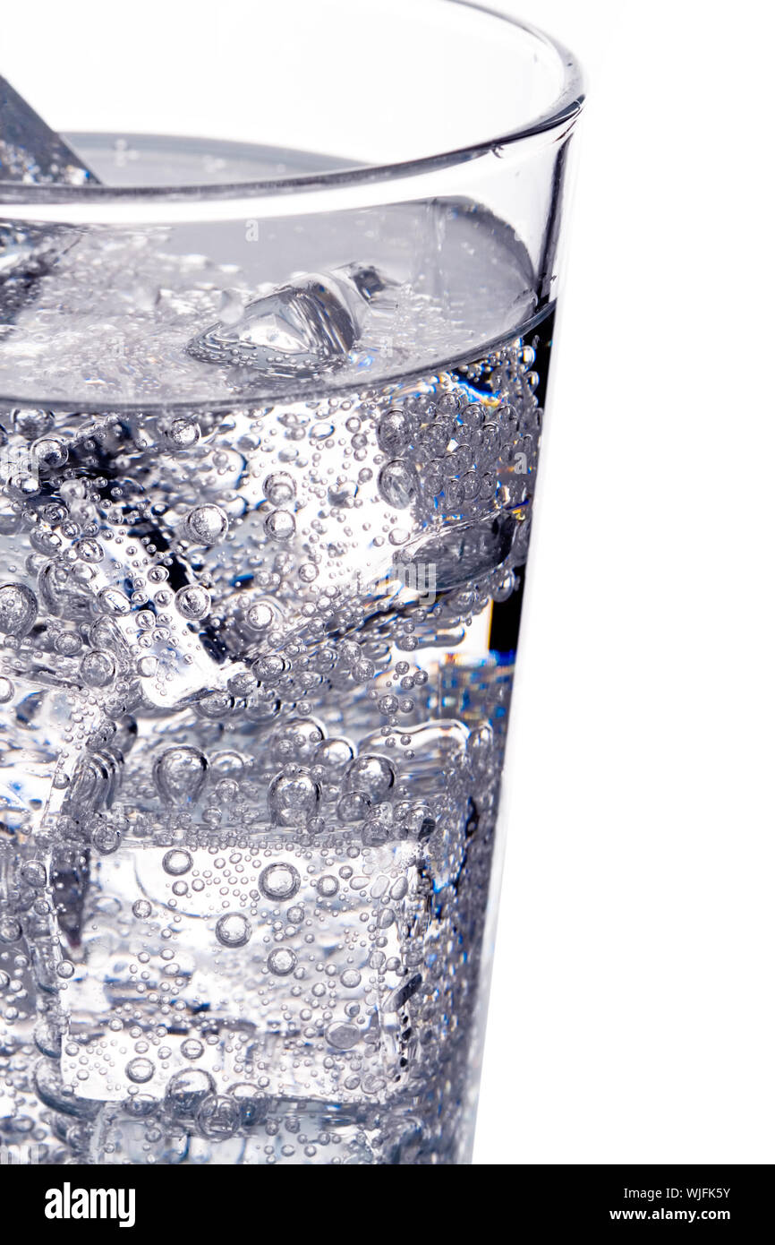 macro image of ice cubes and water bubbles in a glass Stock Photo - Alamy