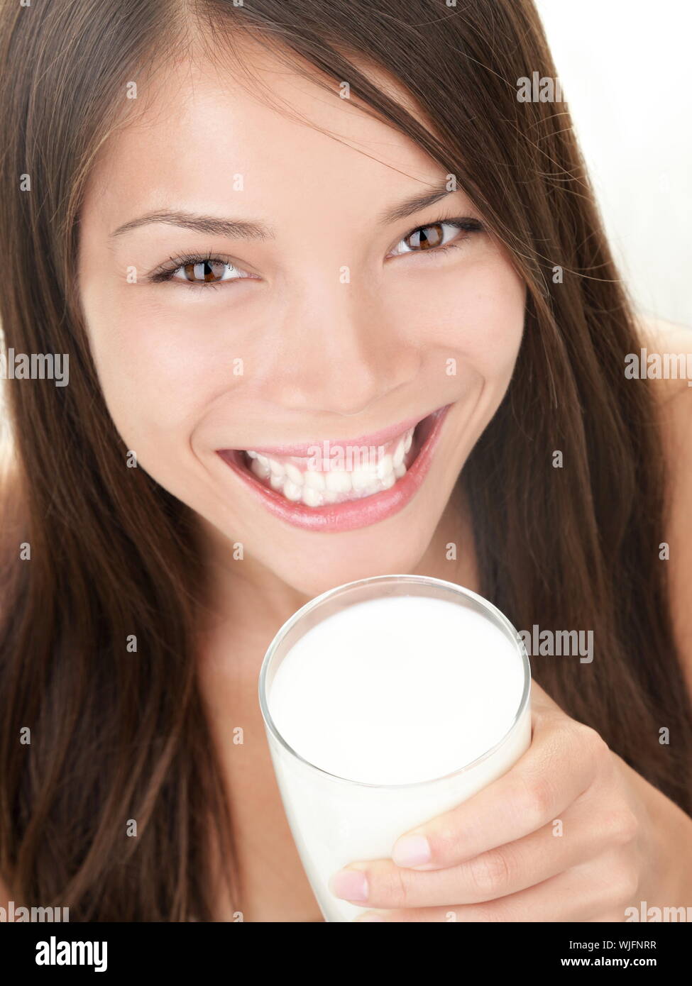 Milk woman drinking milk Stock Photo Alamy