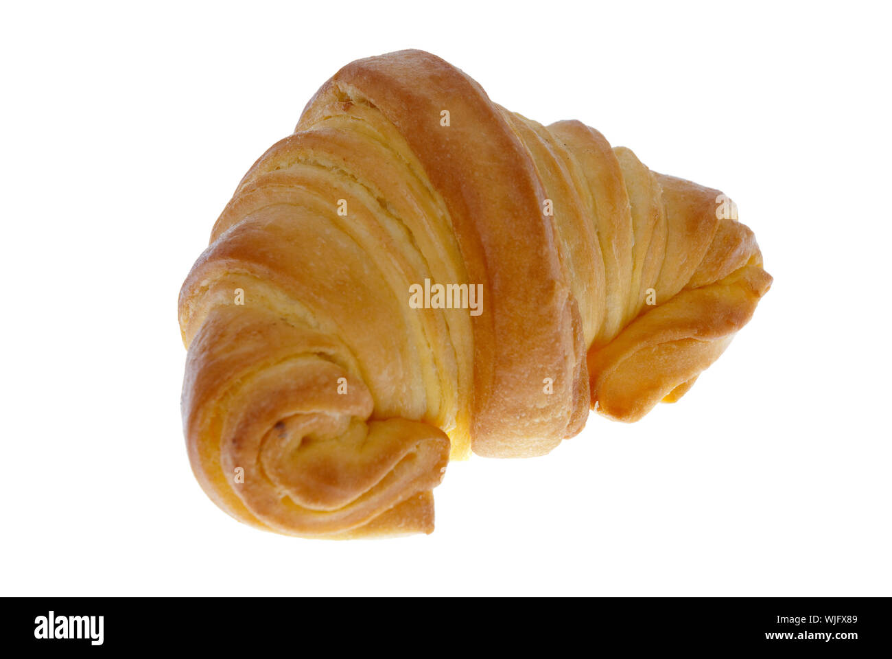 Single fresh croissant isolated on white background Stock Photo - Alamy