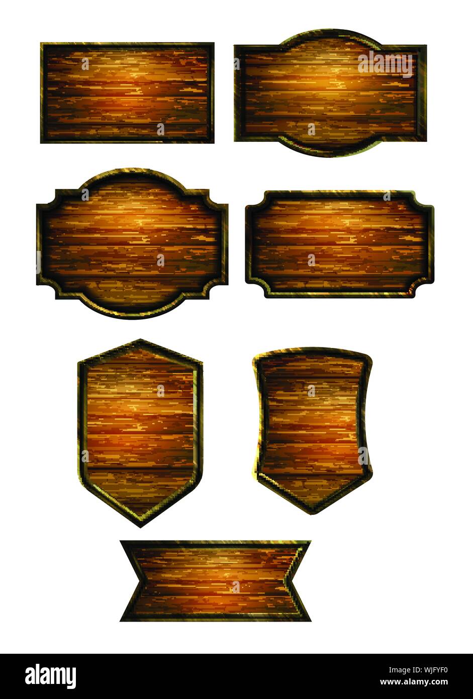 Vector realistic illustration of wooden signboard Stock Vector Image ...
