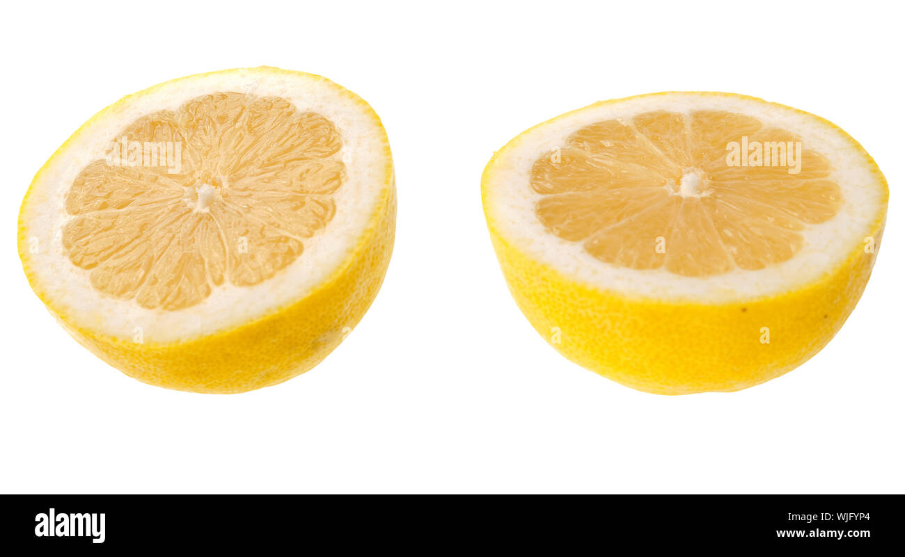 Cut lemon isolated on white background Stock Photo - Alamy