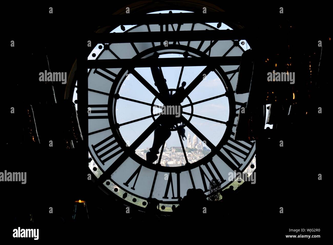 View From Behind A Clockface Stock Photo
