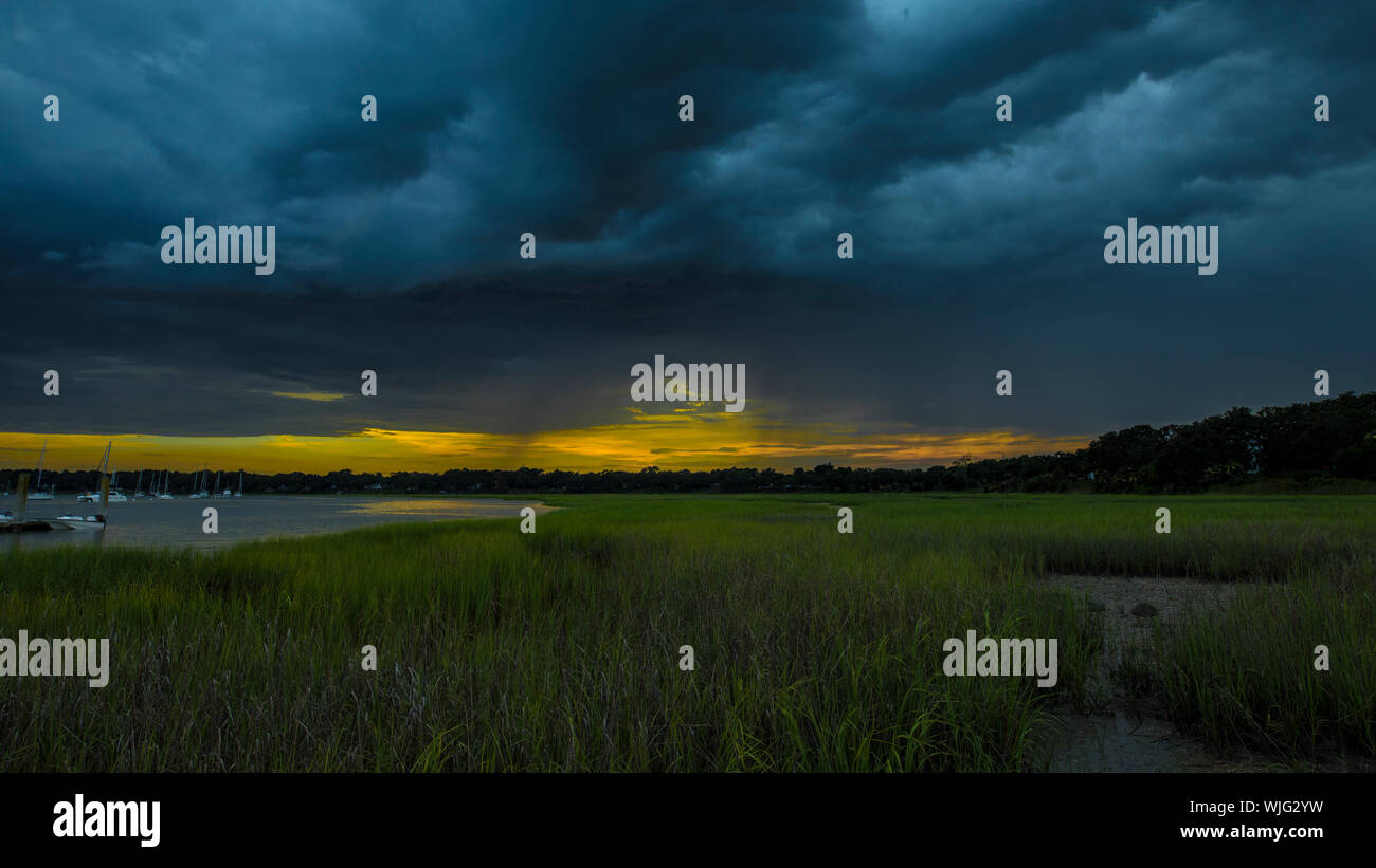 Angry storm clouds passing over the coast of South Carolina Stock Photo ...
