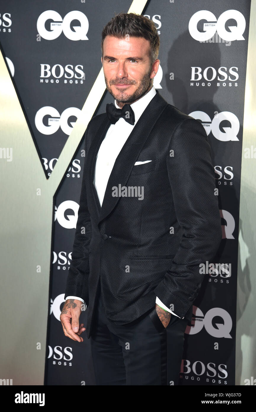 David Beckham arriving at the GQ Men of the Year Awards 2019 in association  with Hugo Boss, held at the Tate Modern in London Stock Photo - Alamy