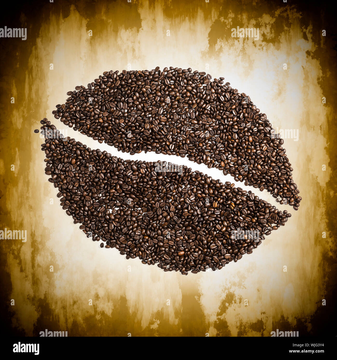 Image of a coffee bean made from coffee beans Stock Photo Alamy