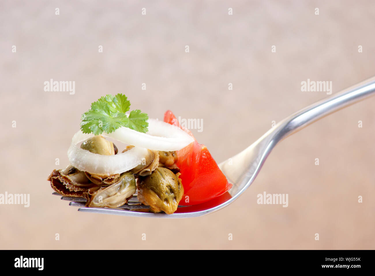 cooked and opened organic mussel ready to eat Stock Photo Alamy