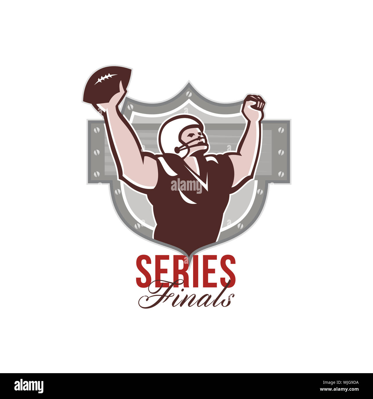 Illustration of an american football gridiron wide receiver running