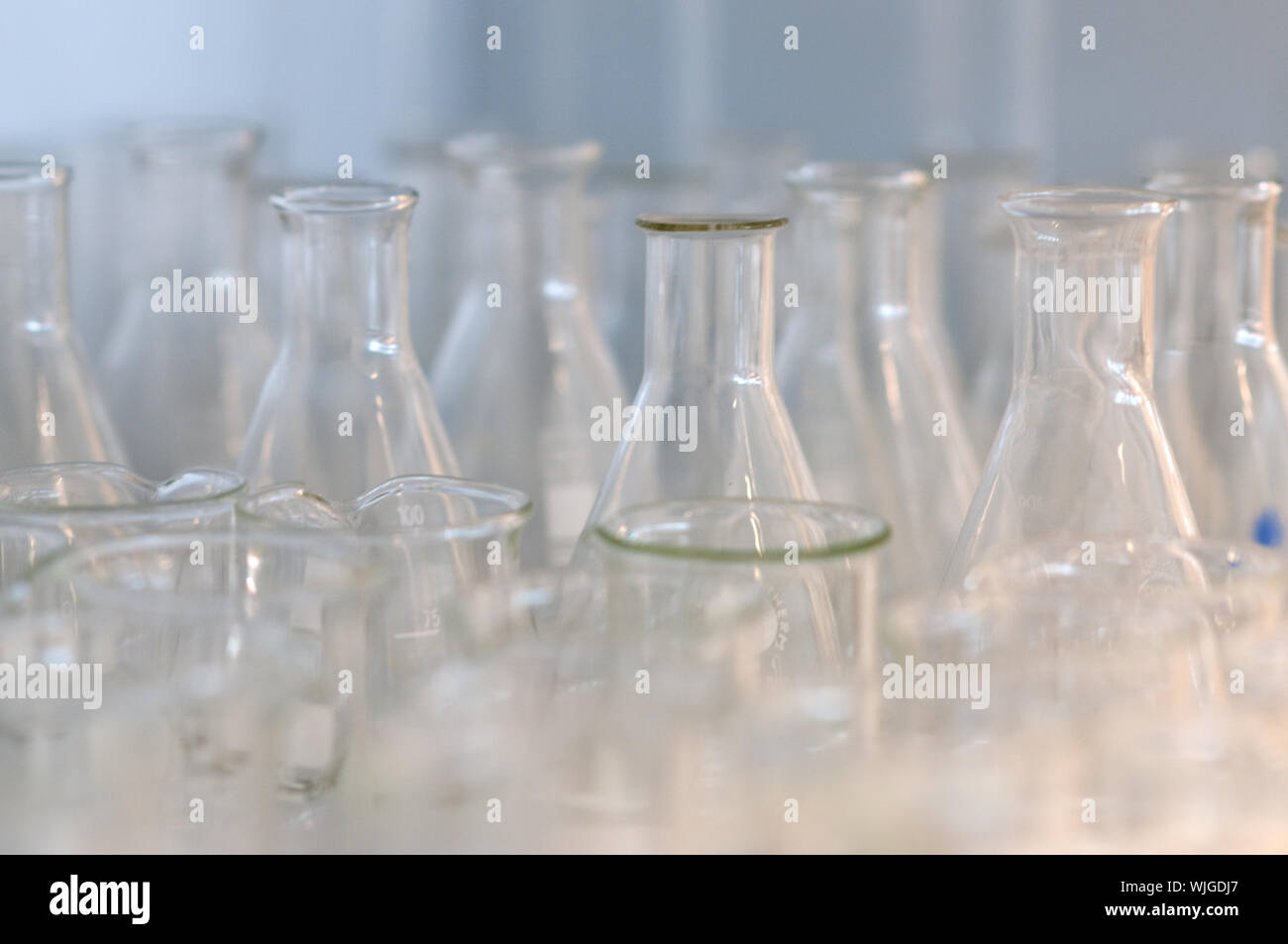 glass bottles in the laboratory Stock Photo Alamy