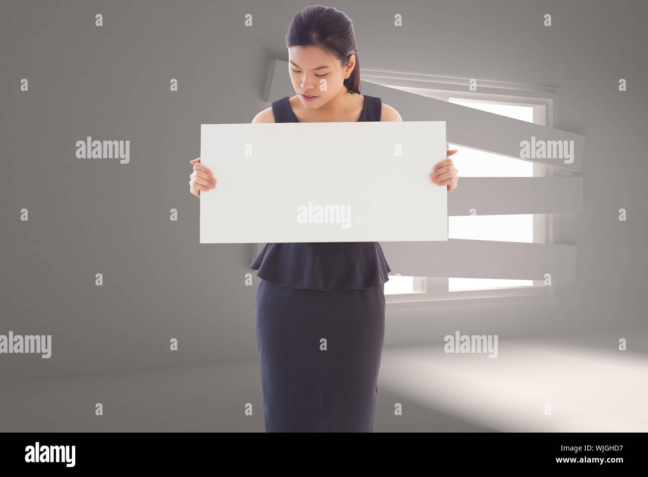 Woman dress up holding placard hi-res stock photography and images - Alamy