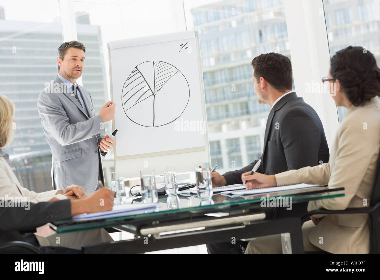 Businessman presenting new project to partners Stock Photo