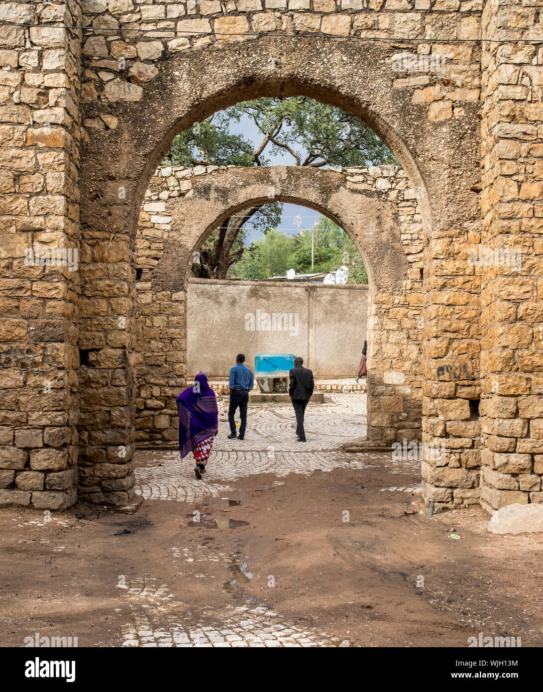 HARAR, ETHIOPIA-MARCH 26, 2017: Buda Gate, also known as Badro bari, Karra Budawa, or Hakim Gate, is one of the entrances to Jugol, the fortified hist Stock Photo
