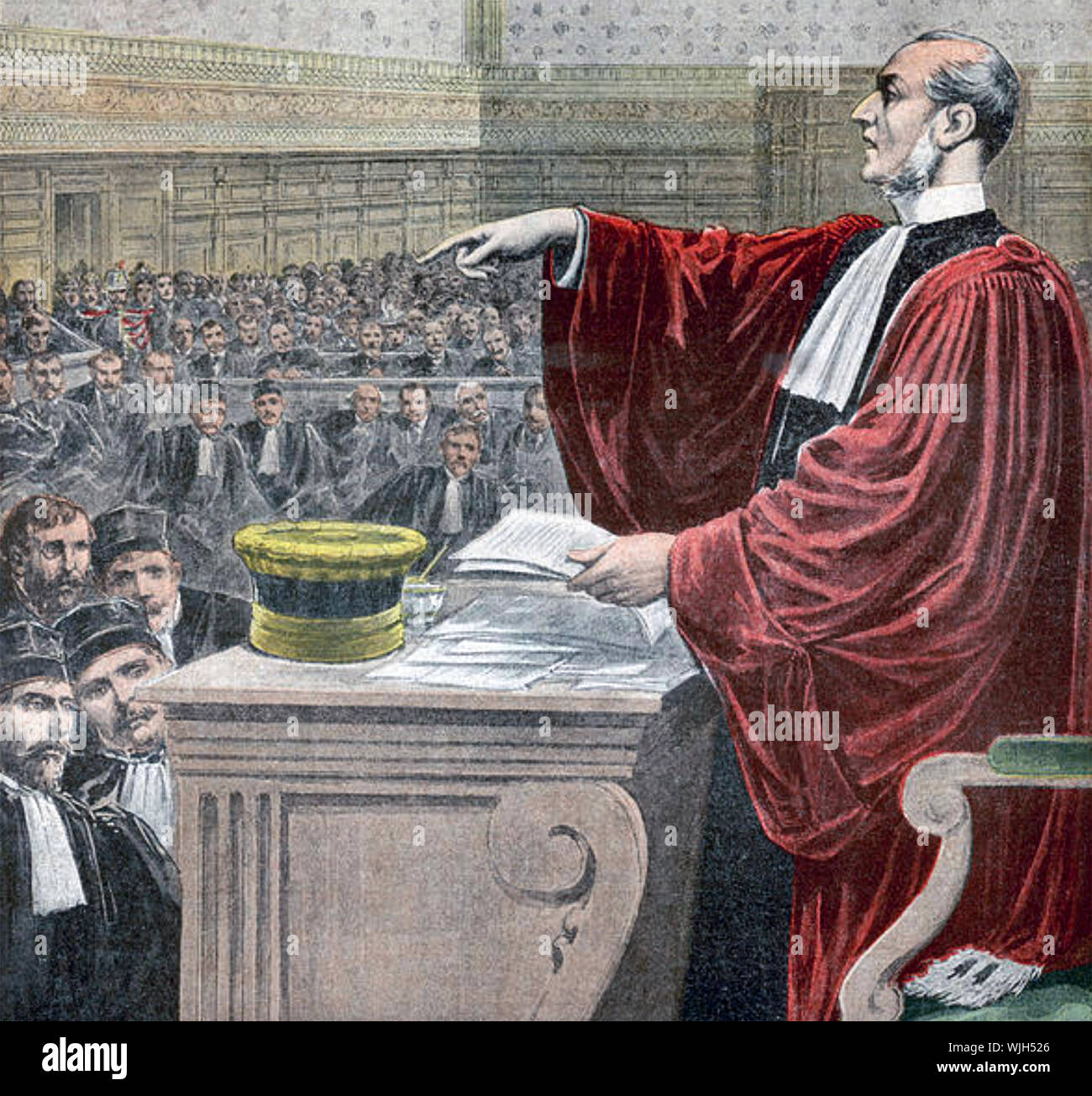ÉNILE ZOLA's lawyers  loose his libel appeal during the Dreyfus Affair Stock Photo