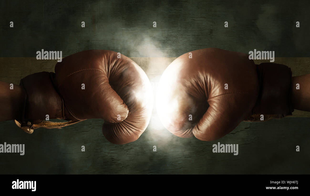 Boxing Gloves Touching Stock Photo - Alamy