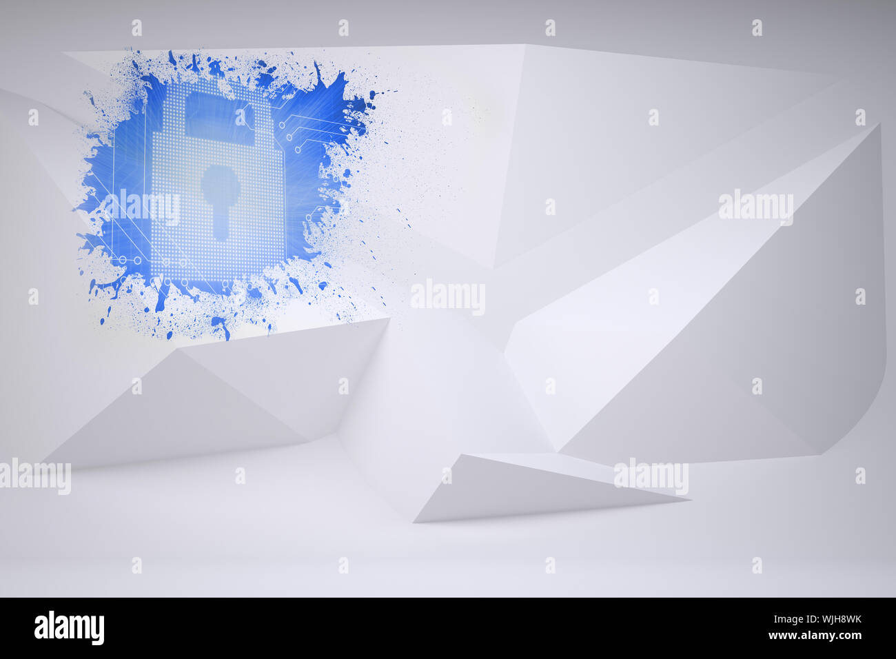 Splash showing digital lock Stock Photo