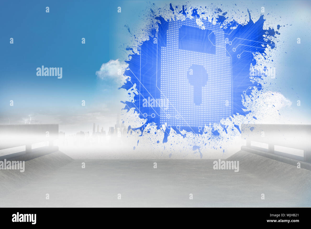 Splash showing digital lock Stock Photo