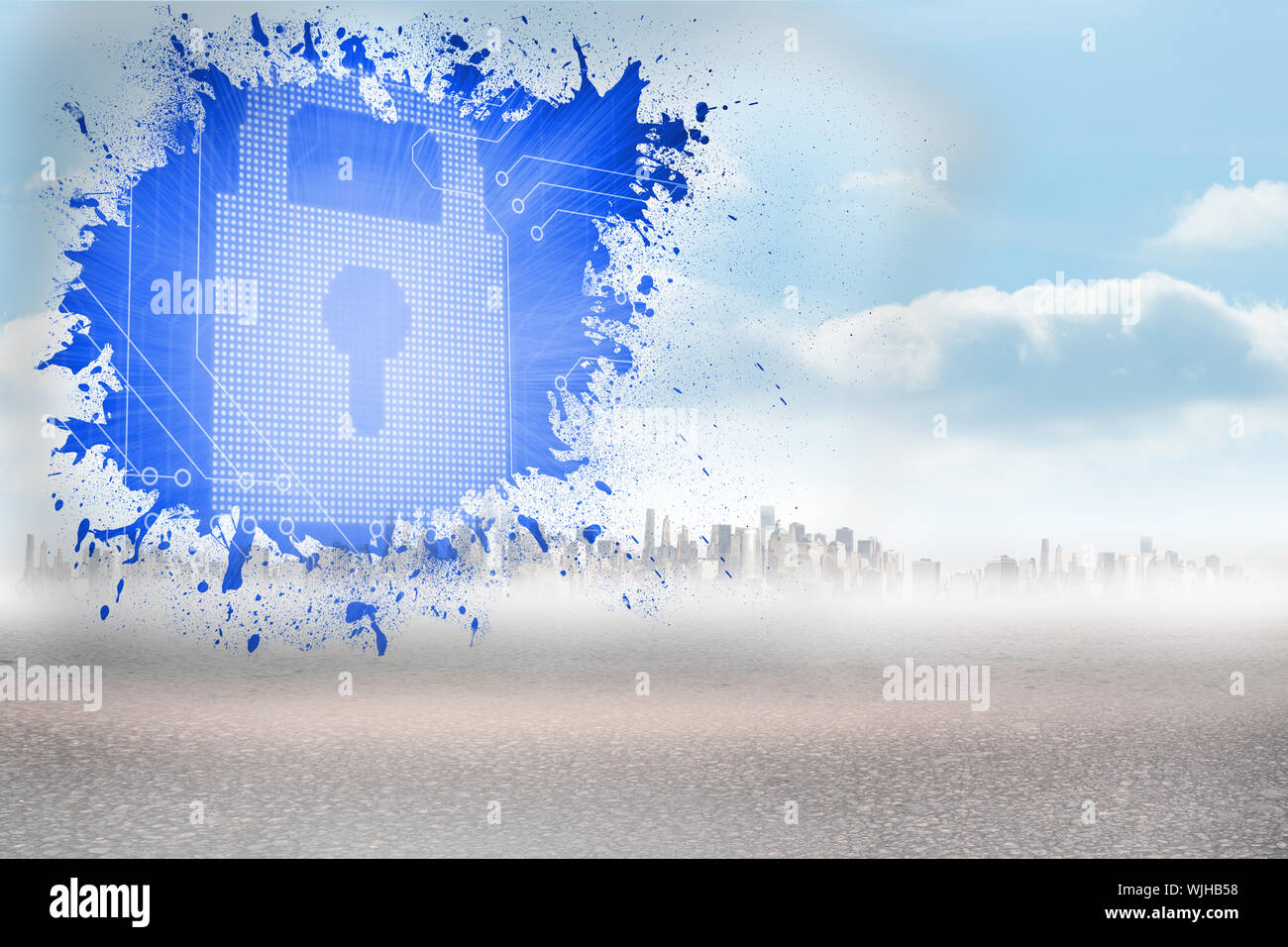 Splash showing digital lock Stock Photo