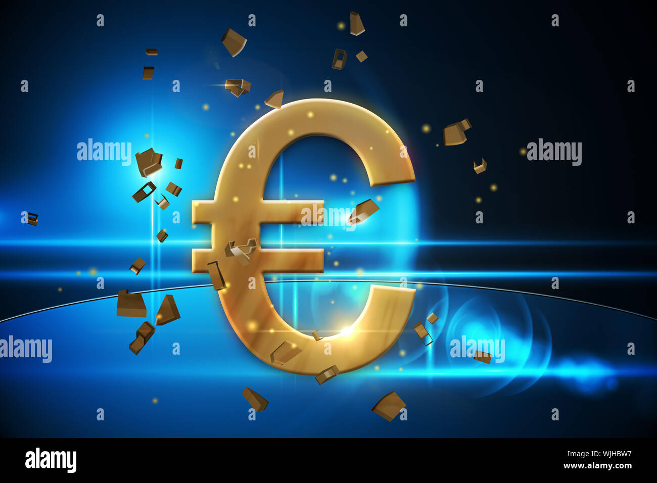 Golden euro sign Stock Photo - Alamy