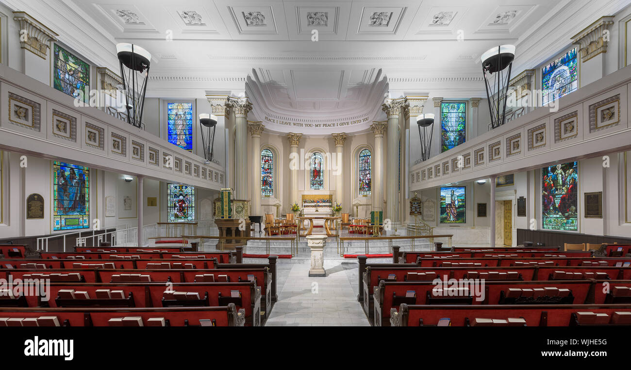 Interior and nave of the historic St. Paul's Episcopal Church at 815 E