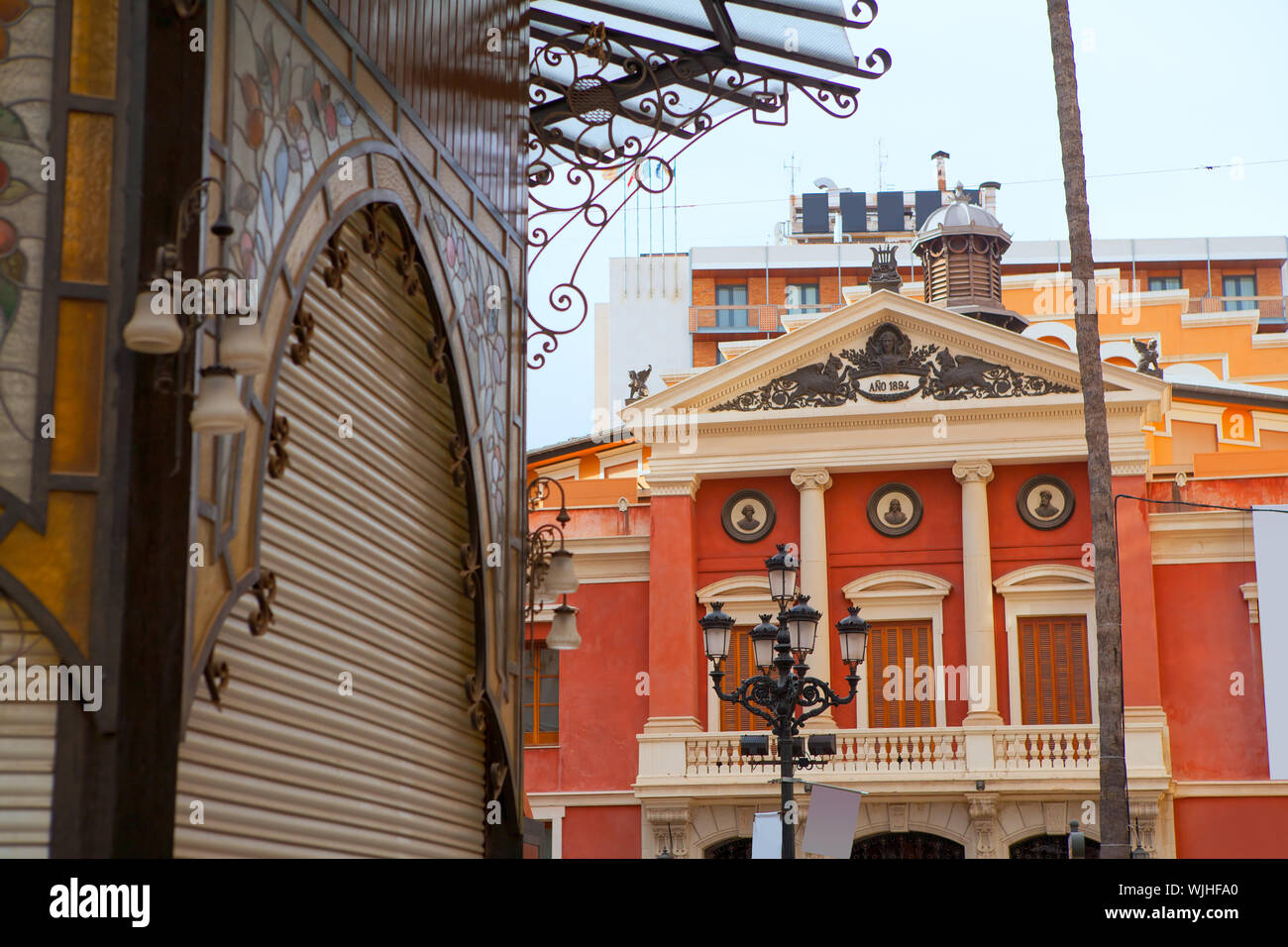 Castellon Teatro Principal theatre facade in Valencia province Spain Stock Photo