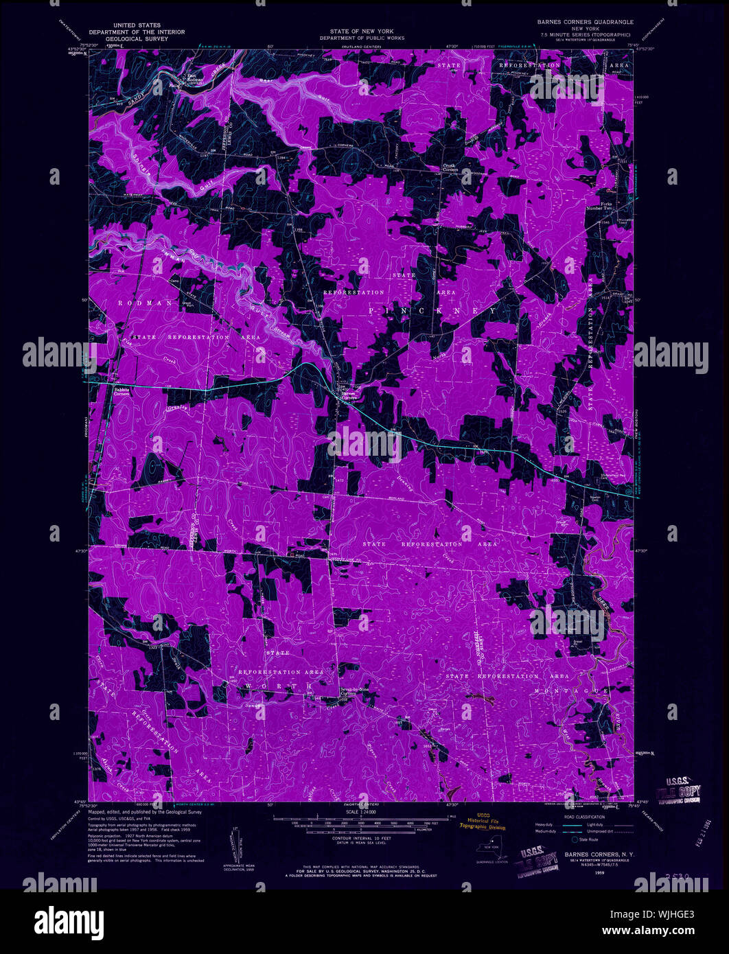 New York NY Barnes Corners 123183 1959 24000 Inverted Restoration Stock
